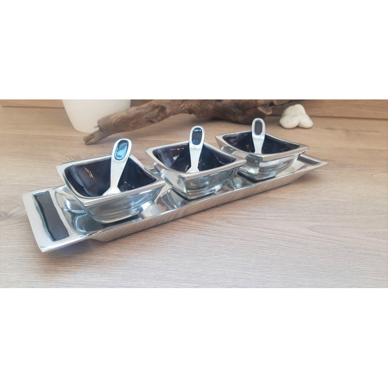 Oh So Pretty Aluminum Condiment Server, Grey