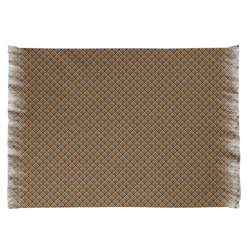 Revers géométrique dégradé orange/noir Tapis décoratif, non