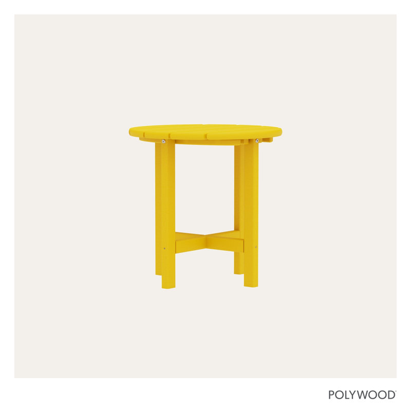 Table d'appoint ronde 18 po POLYWOOD, Jaune