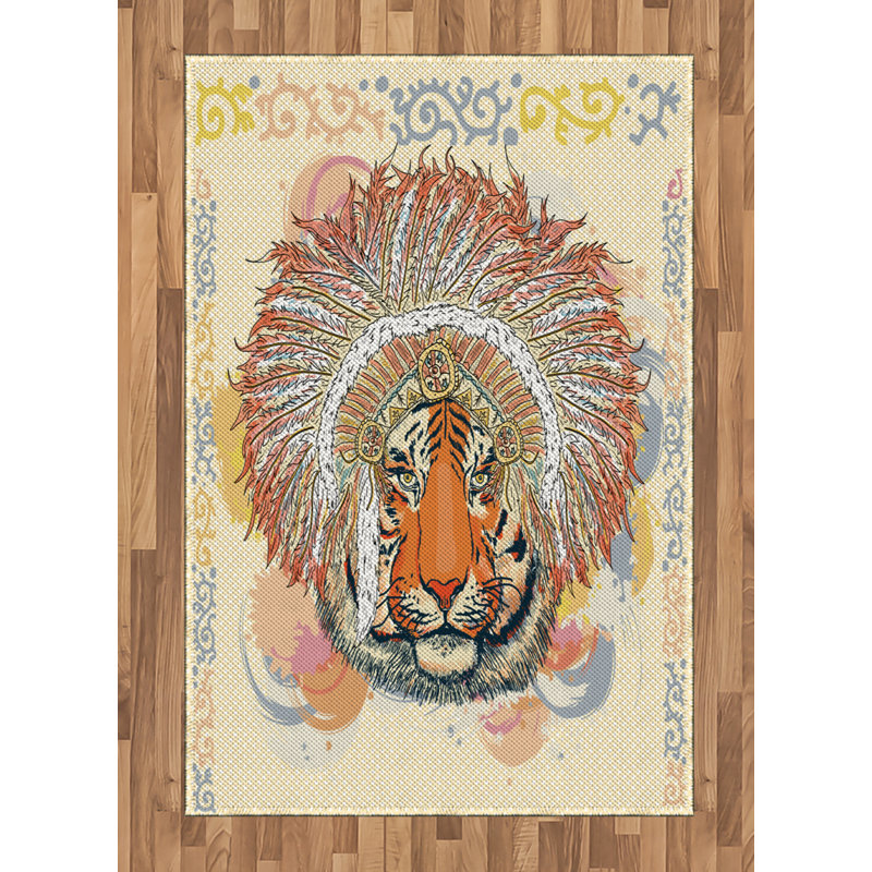Tribal High Density Long Fiber Poly Threads Decorative Area Rug Carpet, Rectangle 4' x 5'8"