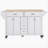 Kitchen Island with Rubber wood Countertop, Kitchen Cart on 5 Wheels with Storage Cabinet