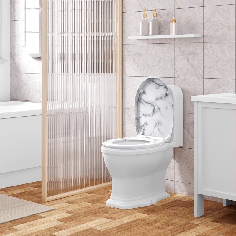 Toilet Seat With Soft-Close Mechanism, Quick Release Function, O-Shaped Toilet Seat With Mounting Fittings, 175Kg Load Capacity