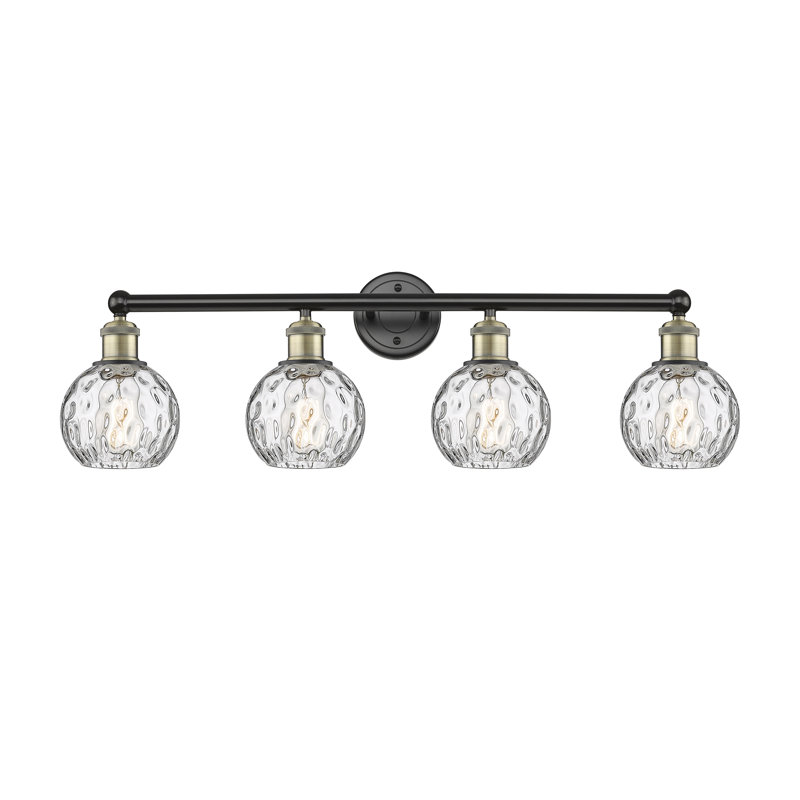 Cambria 4 - Light Dimmable Vanity Light, Black/Antique Brass