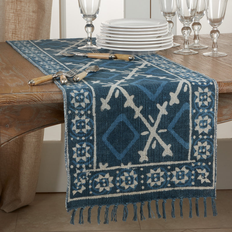Chemin de table géométrique 100% coton