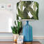 Abat-jour tambour en lin vert H 10 po x l 13 po
