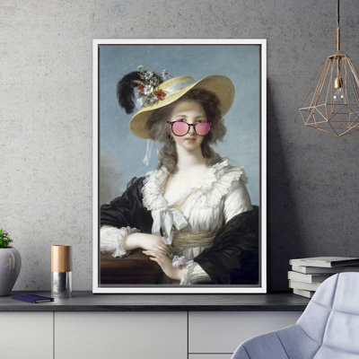 " Victorian Lady Woman Portrait Wearing Sunglasses "