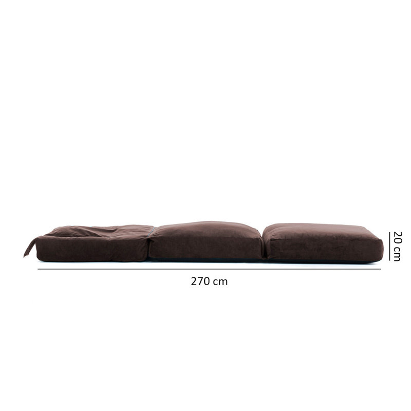 Fauteuil futon large de 35,4 po Elvin, Mélange de polyester brun