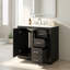 Ensemble de meuble-lavabo en bois massif 30 po + panneau de fibres à densité moyenne avec lavabo en céramique avec 3 tiroirs et portes à fermeture douce-131148012-131409492