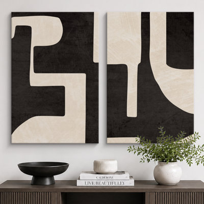 Reproduction d'art encadré sur toile neutre encadrée de peinture Mid and Century