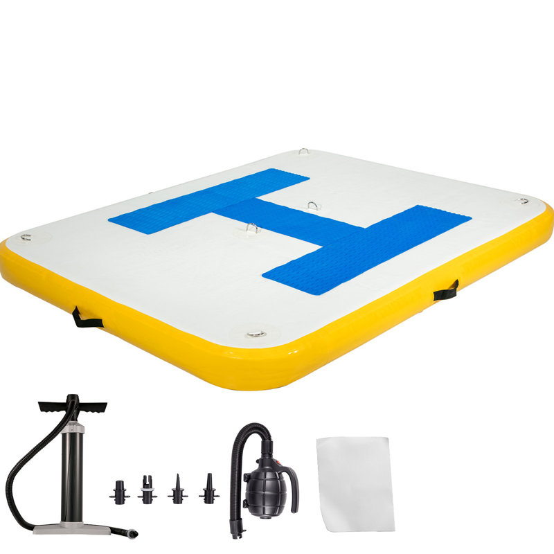 Plateforme de quai gonflable, quai flottant gonflable 8 pi x 5 pi avec pompe à air électrique