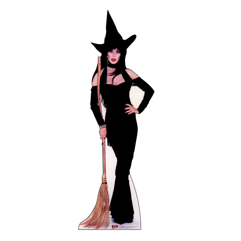 75'' Life-Size Elvira Cardboard Standup with Broom