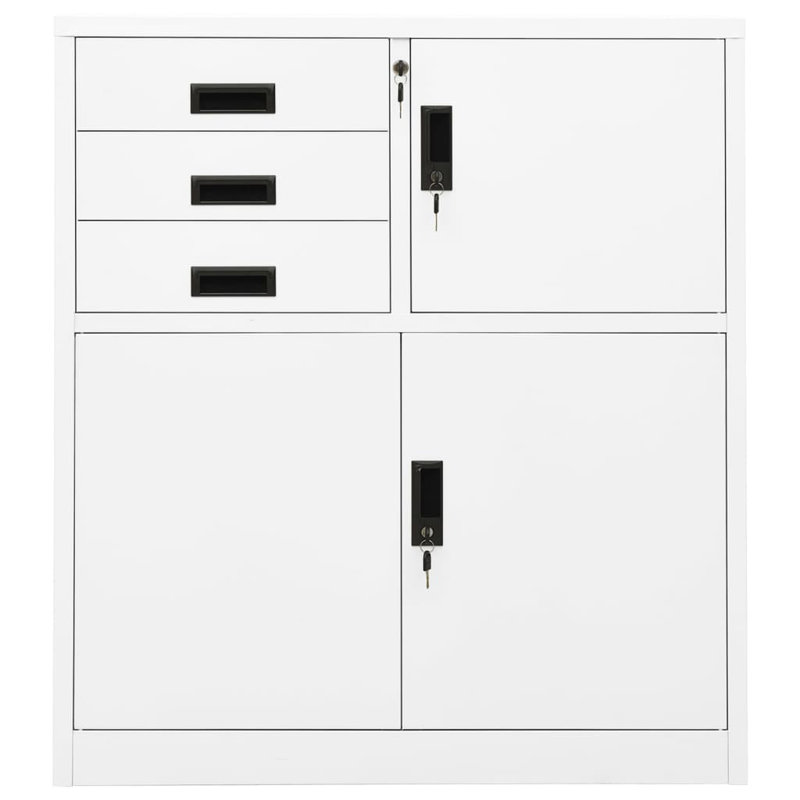 Armoire de bureau en acier 35,4 po x 15,7 po x 40,2 po, Blanc