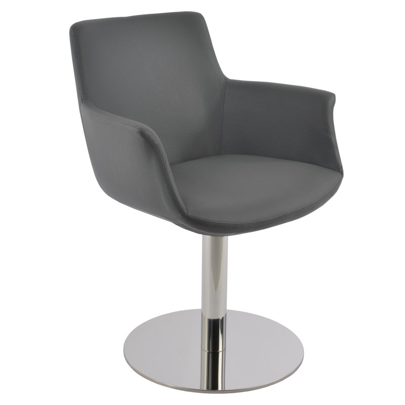 Chaise avec accoudoirs rembourrée, Gris clair