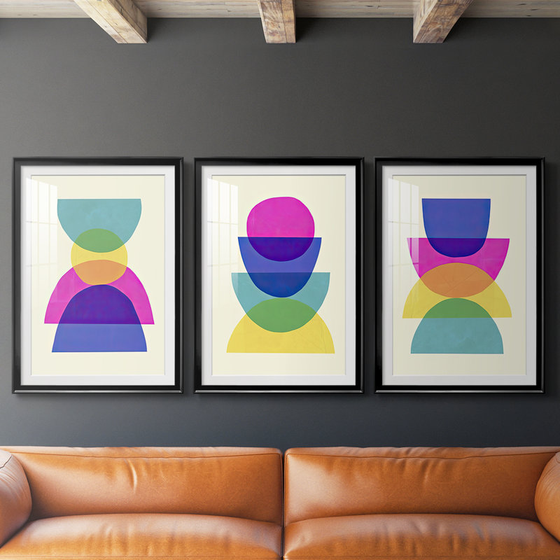 Bright Stack I - Impression personnalisée de qualité supérieure avec cadre mat - 3 pièces, H 21 po x l 30 po