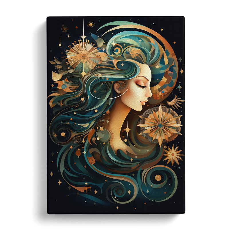 Virgo Zodiac Orphism - Wrapped Canvas, 76cm H x 50cm W x 3cm D