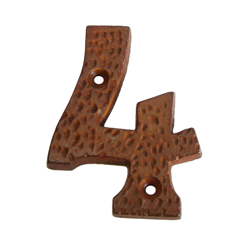 Numéro de maison 3 po, 4, Rouille