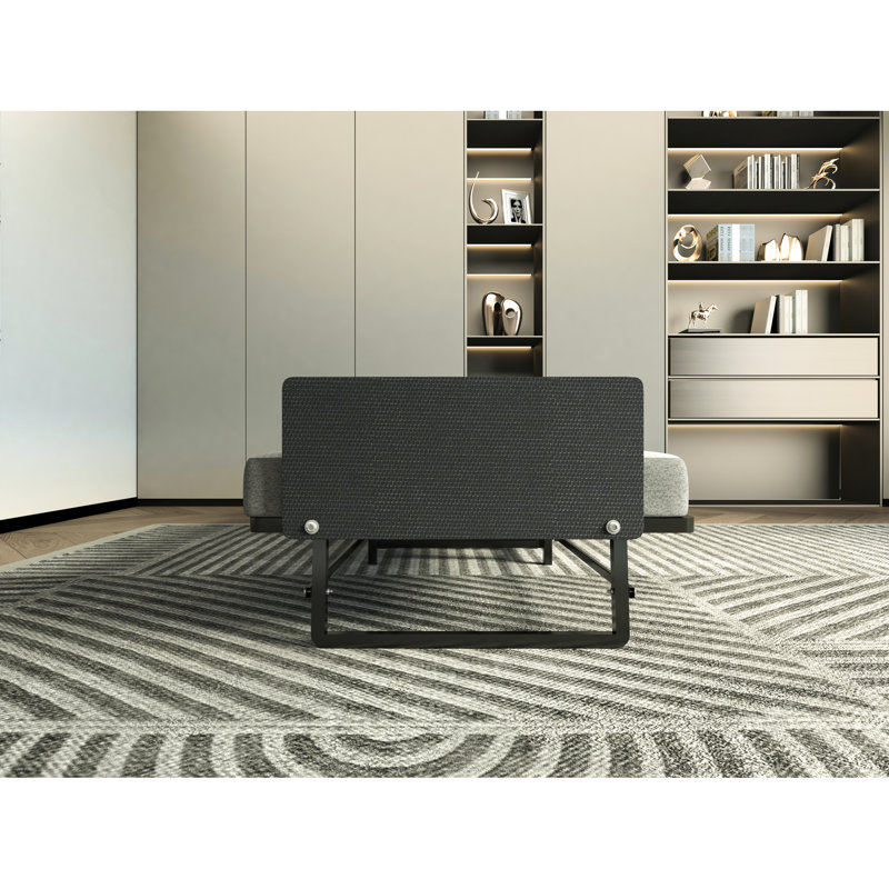 Lit pliant en métal avec matelas en mousse, convient à différentes pièces, cadre à installation rapide, lit simple, 4 roulettes et matelas doux pour un sommeil réparateur