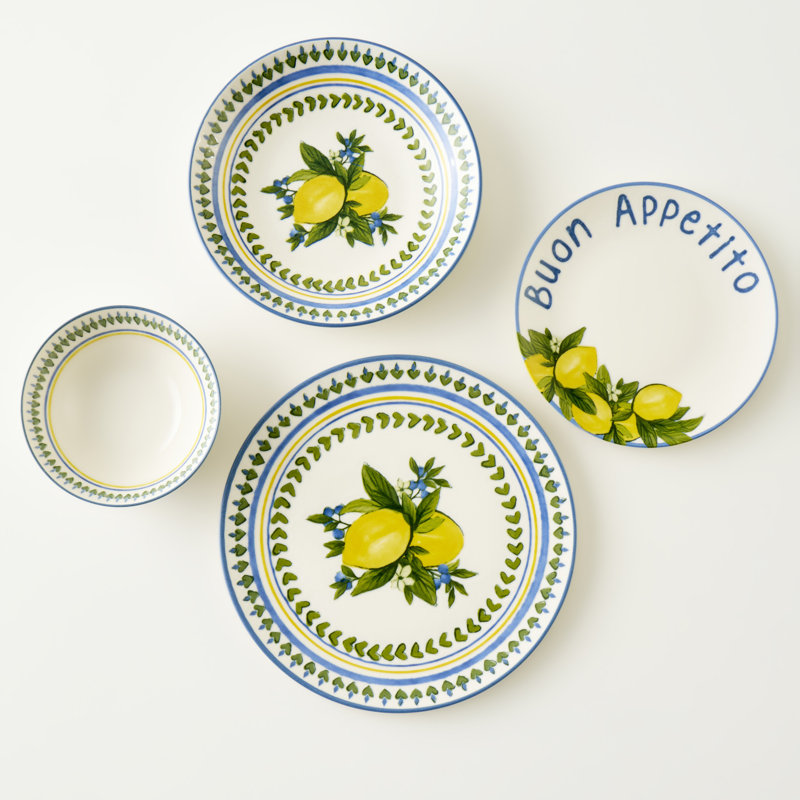 Service de table en porcelaine 24 pièces Lemoncello