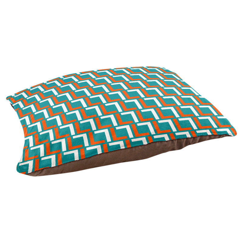 Lit pour chat Dupoint Designer, Moyen (L 42,5 po x l 32,5 po), Turquoise / orange / blanc