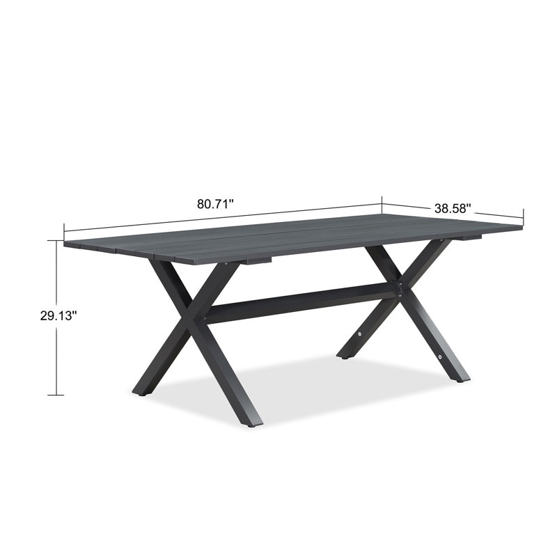 Latitude Run® Rectangular Outdoor Dining Table, 29.13"H x 80.7"L x 38.58"W