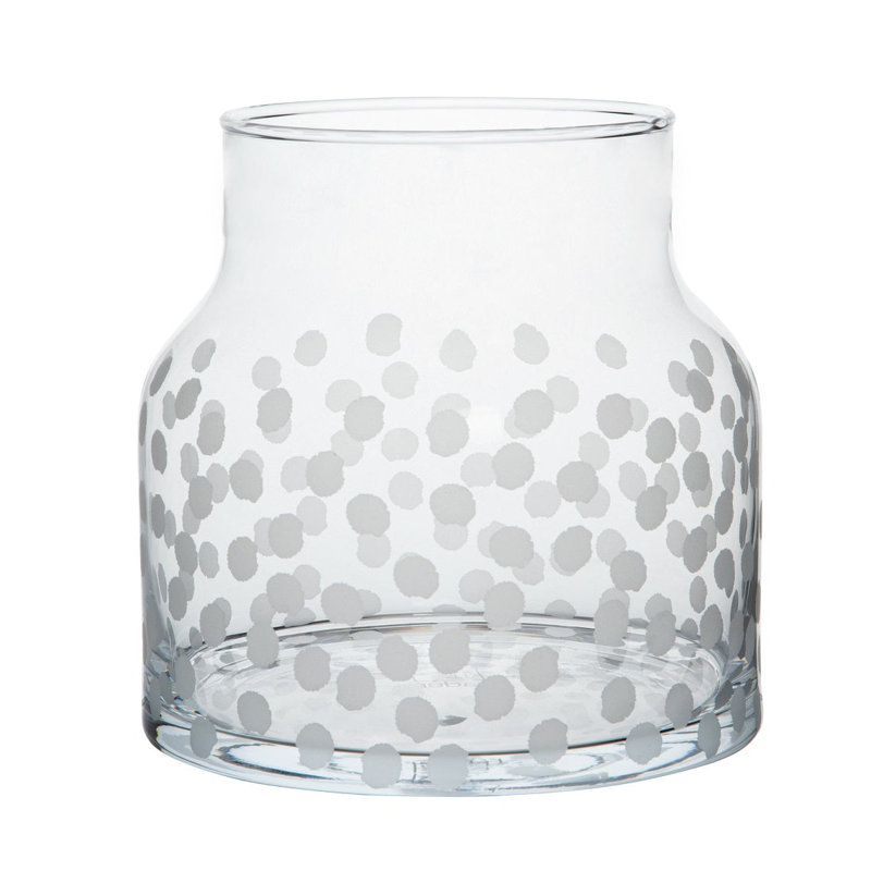 Handmade Glass Table Vase - Dots Graphic
