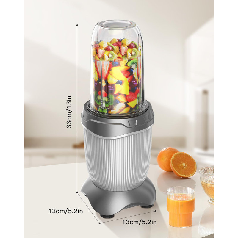 850W Upgraded Compact Smoothie Blender - Personal Blender with 26 Oz To-Go Cups and Spout Lids