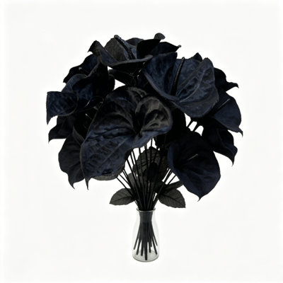 Ensemble de 4 fausses fleurs artificielles roses noires d'Halloween (ensemble de 4)