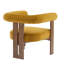 Chaise d'appoint moderne rembourrée avec accoudoirs ronds