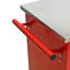 Chariot à outils multifonctionnel à 4 tiroirs rouge et noir avec roulettes et couvercle en acier inoxydable, pour utilisation dans un garage, capacité de freinage, poignée sur un côté, tiroirs à roulement de charge de 15 kg, clé-2050434574