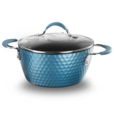 Spice By Tia Mowry Savory Saffron Nonstick Ceramic Dutch Oven With  Stainless Steel Steamer, 5-Quart, Charcoal, Enamel Exterior, Stay-Cool  Handles