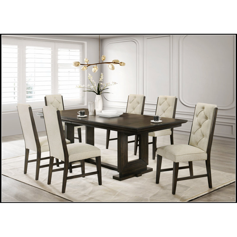Table de salle à manger 7Pc, 7 pièces : table, 6 chaises