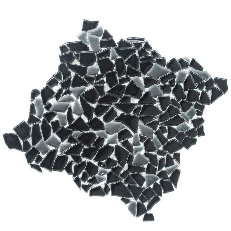 Glass Pebbles Mosaic Wall & Floor Tile, Black