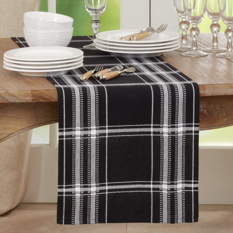 Hasana Plaid 100% Cotton Table Runner