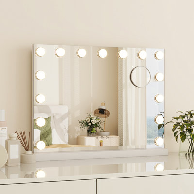 Grand miroir de meuble-lavabo 23 x 18 po avec lumières Hollywood