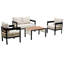 Ensemble de canapé d'extérieur en fer multi-personnes avec une table, décoration en rotin, imperméable, antirouille, adapté au jardin, à la pelouse-256151820