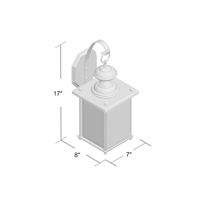 Lanterne murale d'extérieur à une ampoule Tiernan, Nickel ancien brossé