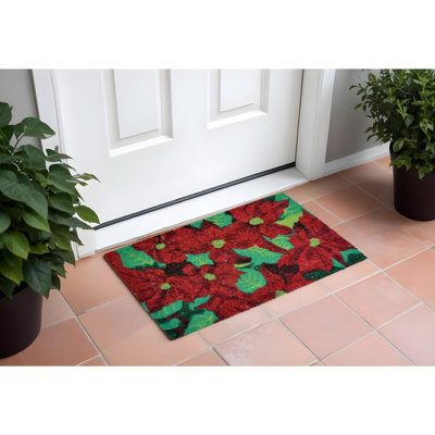 Paillasson d'extérieur 18 po x 30 po Poirosettia