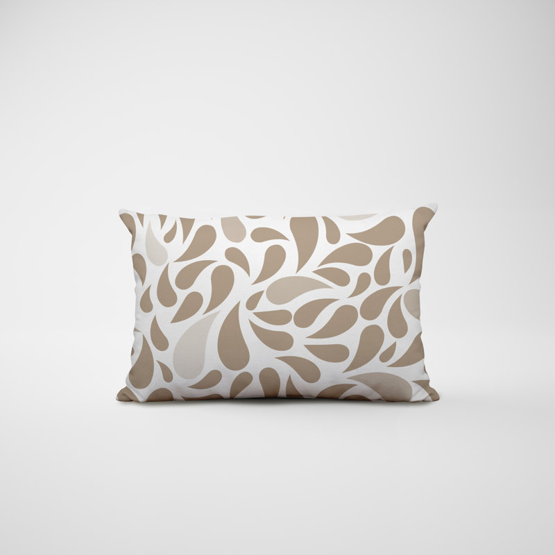 Paisley Outdoor Reversible Throw Pillow, Beige