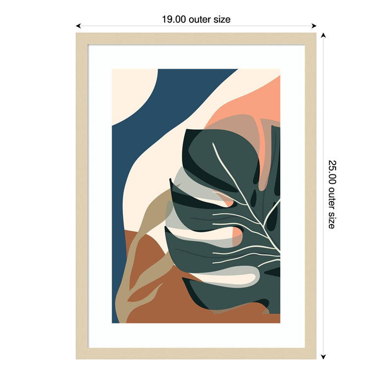 «Boho Leaves III» par Arctic, impression sur bois encadrée, H 25 po x l 19 po
