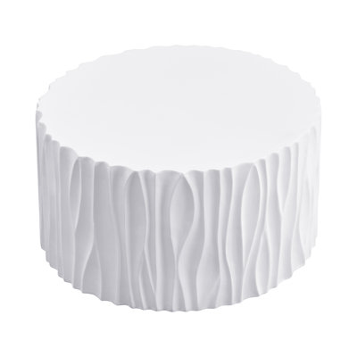 Modern  Outdoor Coffee Table With Wavy Fluted Design