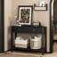 Console étroite en bois avec tiroirs et tablette de rangement, parfaite pour le vestibule, le couloir et le décor de salon en noir