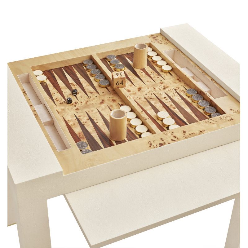 Shagreen 25" Chess Backgammon Table