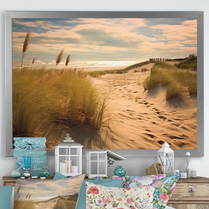 «Beach Sands Wonder», reproduction sur toile, Cadre photo argenté, H 16 po x l 32 po x P 1 po