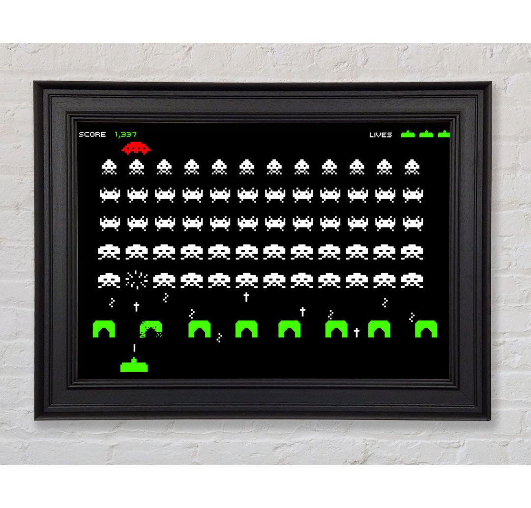 Space Invaders Gerahmter Druck