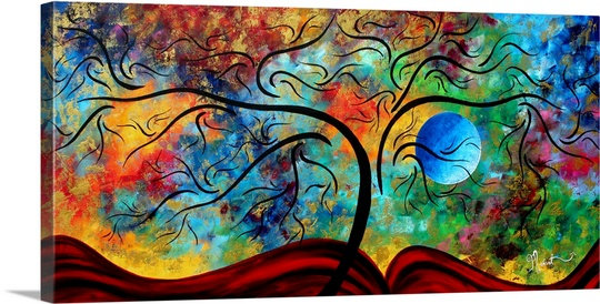 «Blue Moon Rising» par Megan Duncanson - impression, H 24 po x l 48 po x P 1,5 po, Toile