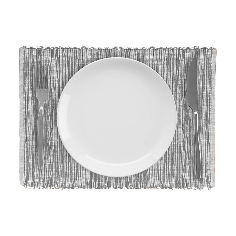 Napperon en coton 13 po Aaronisha Shadows, Anthracite, Napperon l 13 po x P 19 po