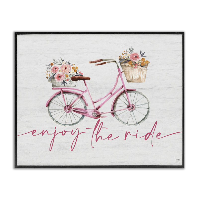 Giclée sur vélo Enjoy The Ride, design par Lux + Me Designs, Giclée encadrée noir minuit, H 11 po x l 14 po