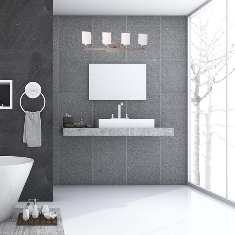 4-Light Dimmable LED Brushed Nickel Vanity Light