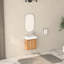 Petit meuble-lavabo de 16 po, mural, bois, lavabo en résine blanche, mouvement de charnière silencieux, compartiment de rangement spacieux, construction solide, emplacement de lavabo flexible