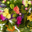 Mixed Floral Artificial Spring Wreath - 21.5" - Yellow And Pink